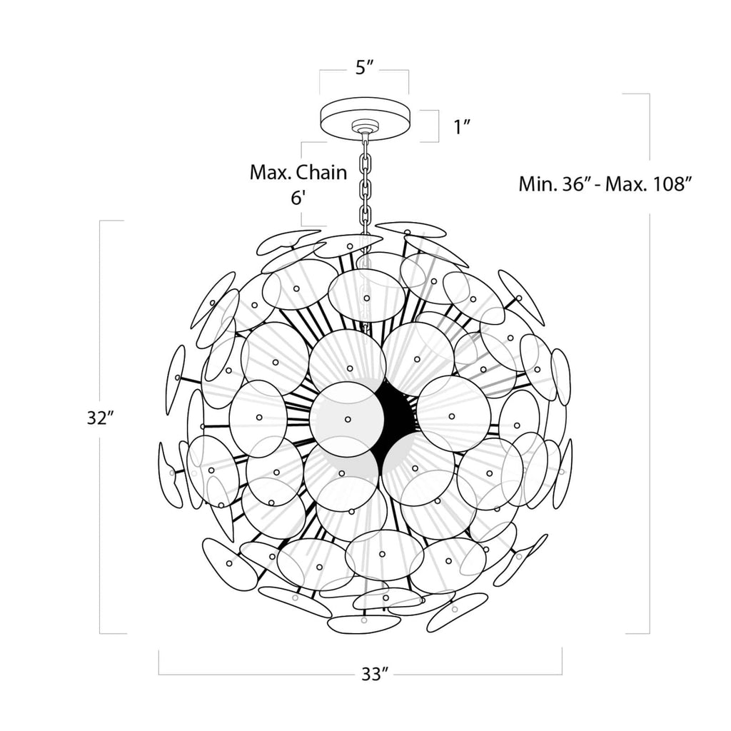 Poppy Glass Chandelier Large - Clear