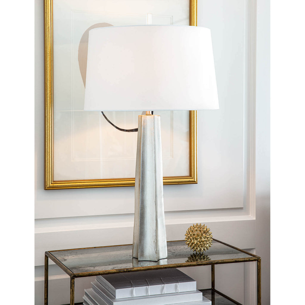 Celine Table Lamp - Ambered Silver Leaf