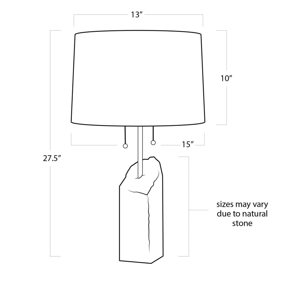 Square Raw Alabaster Table Lamp