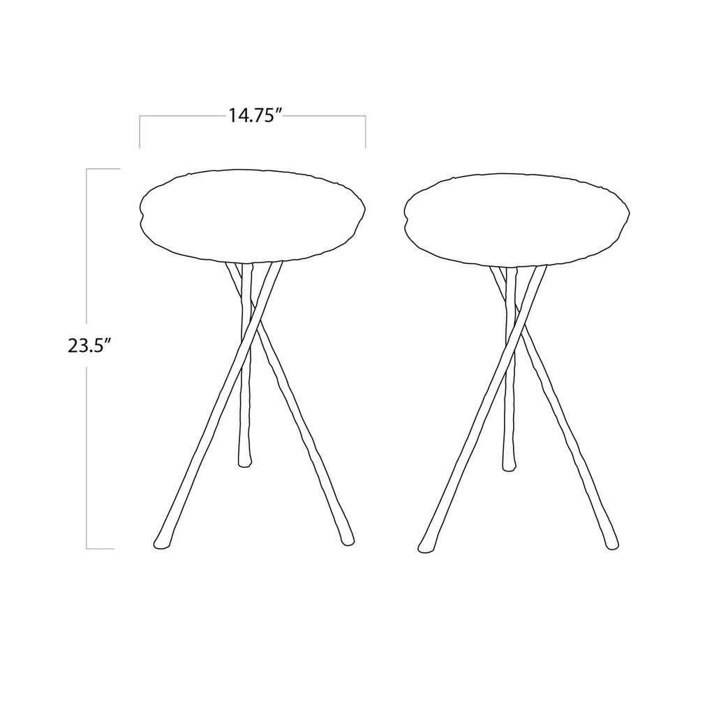 Lotus Table Small - Set of 2 Dark Nickel