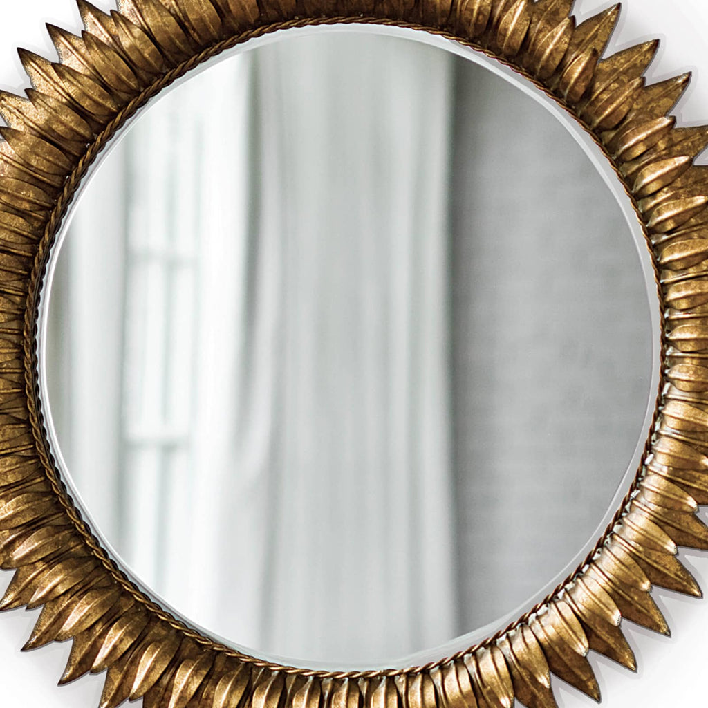 Sun Flower Mirror Small - Antique Gold