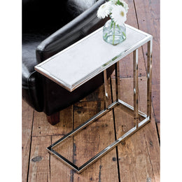 Echelon Sofa Hugger Table - Polished Nickel