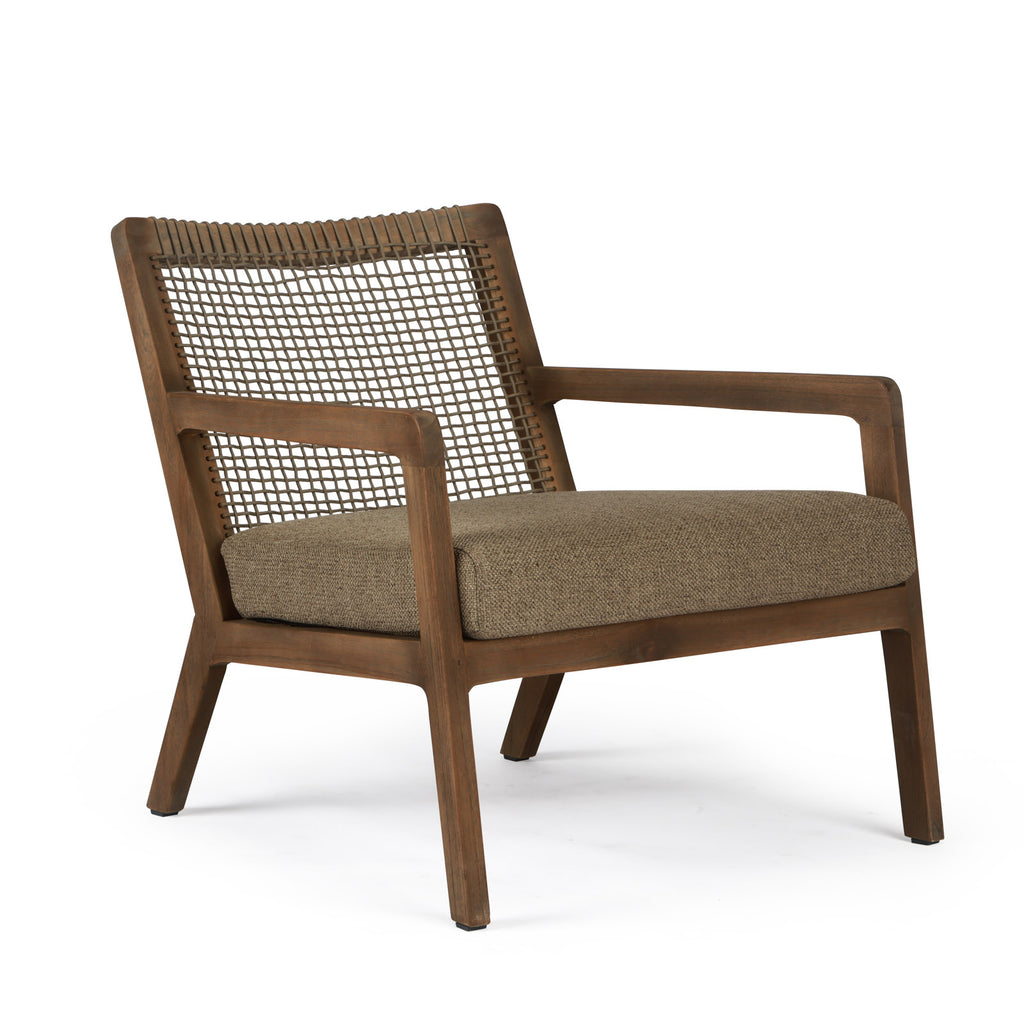 Gazzoni Outdoor Teak and Rope Relaxing Chair