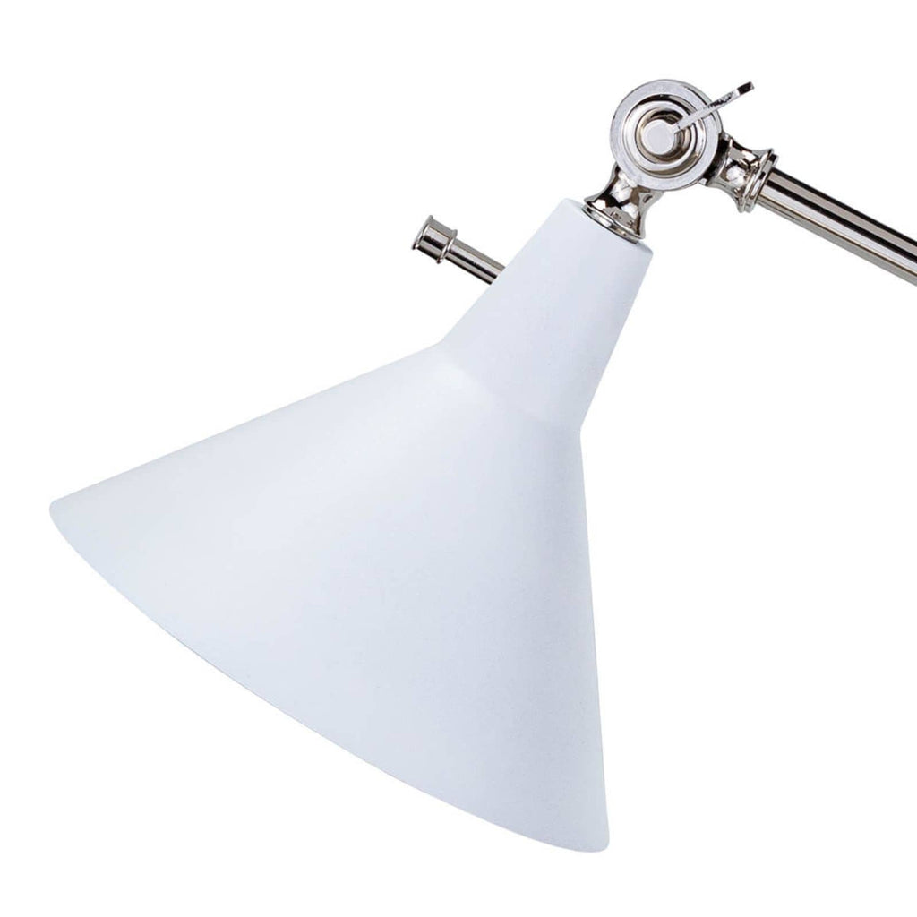 Ibis Task Lamp - Polished Nickel and White