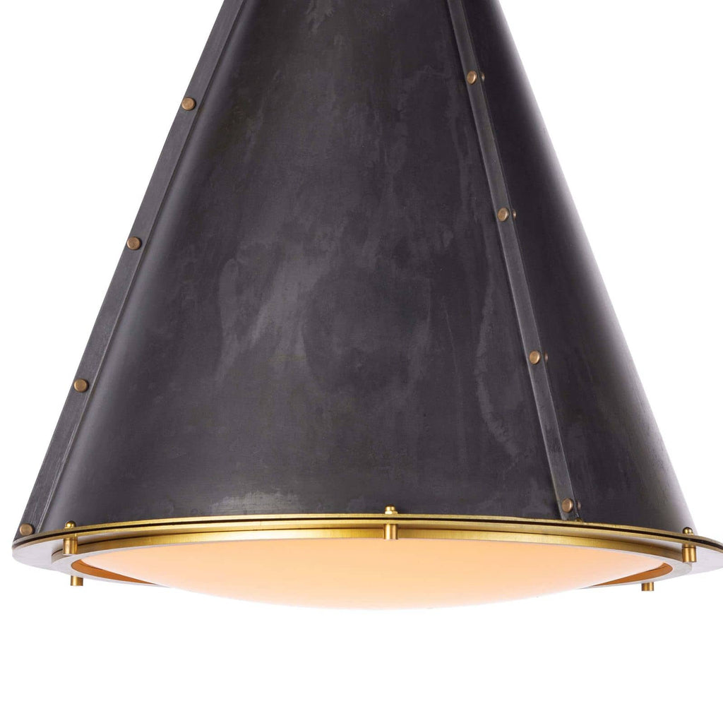 French Maid Chandelier SM - Blackened Brass Natural Brass