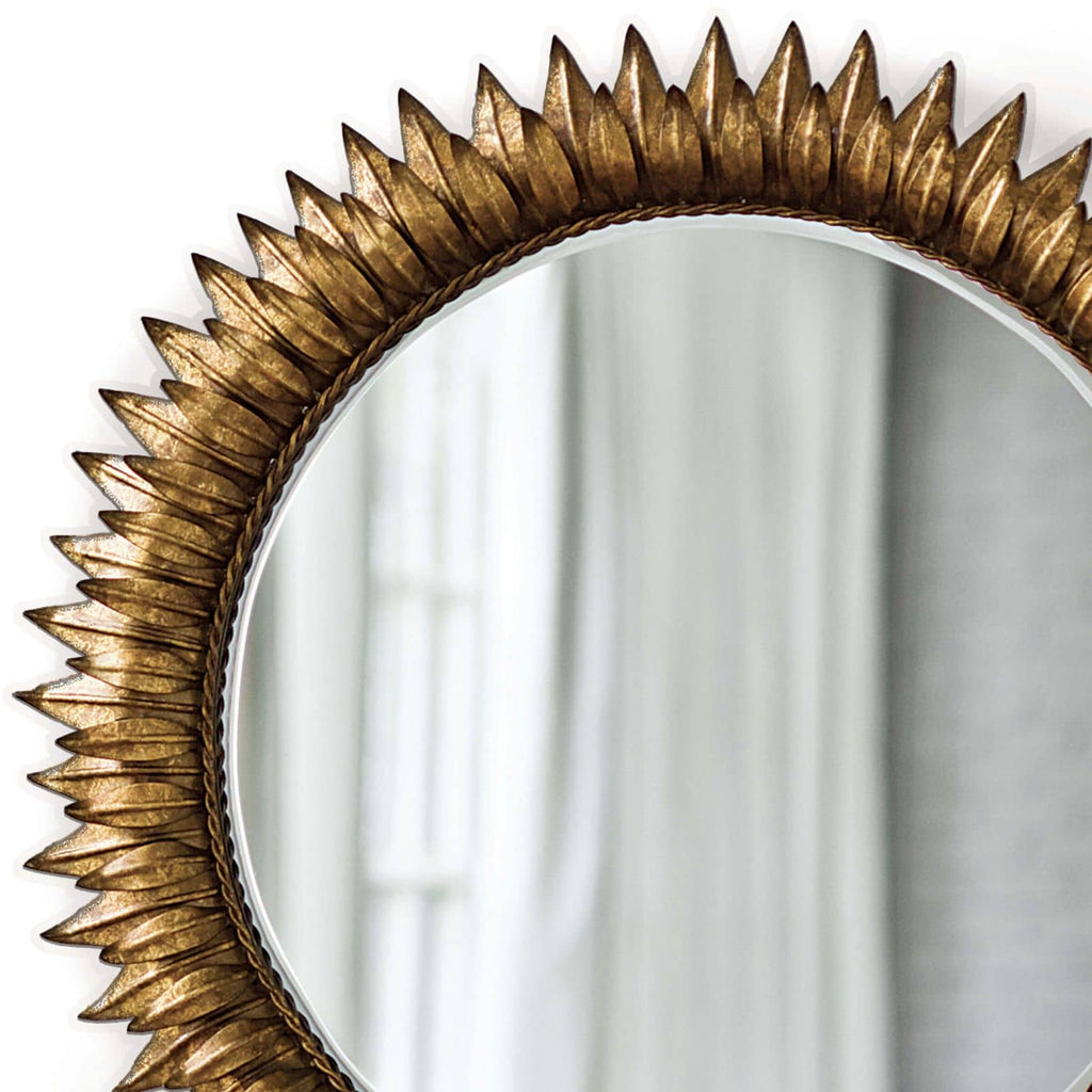 Sun Flower Mirror Small - Antique Gold