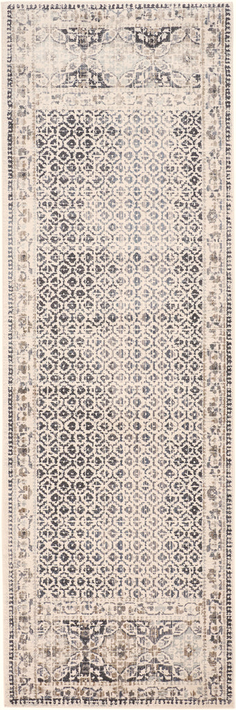 Kano Transitional Distressed Ivory Taupe Gray Area Rug (2'7" x 8')