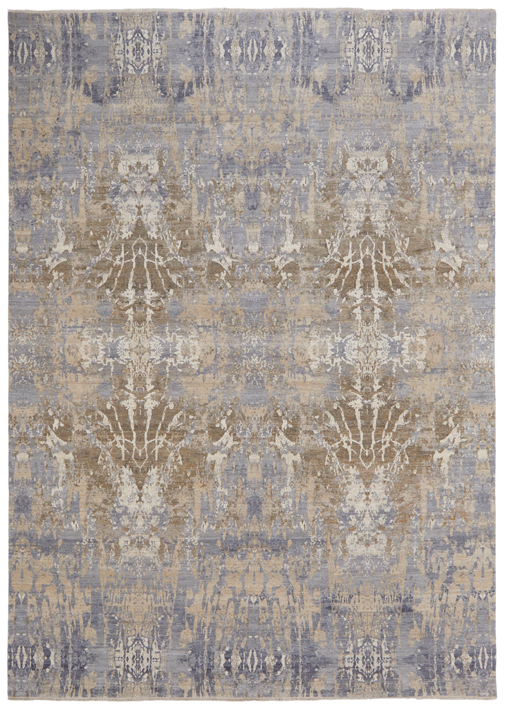 Colworth Transitional Damask Gray Ivory White Area Rug (2' x 3')