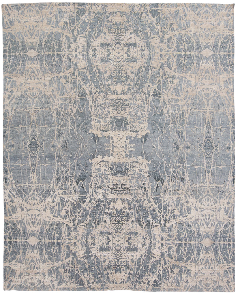 Adira Modern Abstract Gray Tan Ivory Area Rug (7'9" x 9'9")