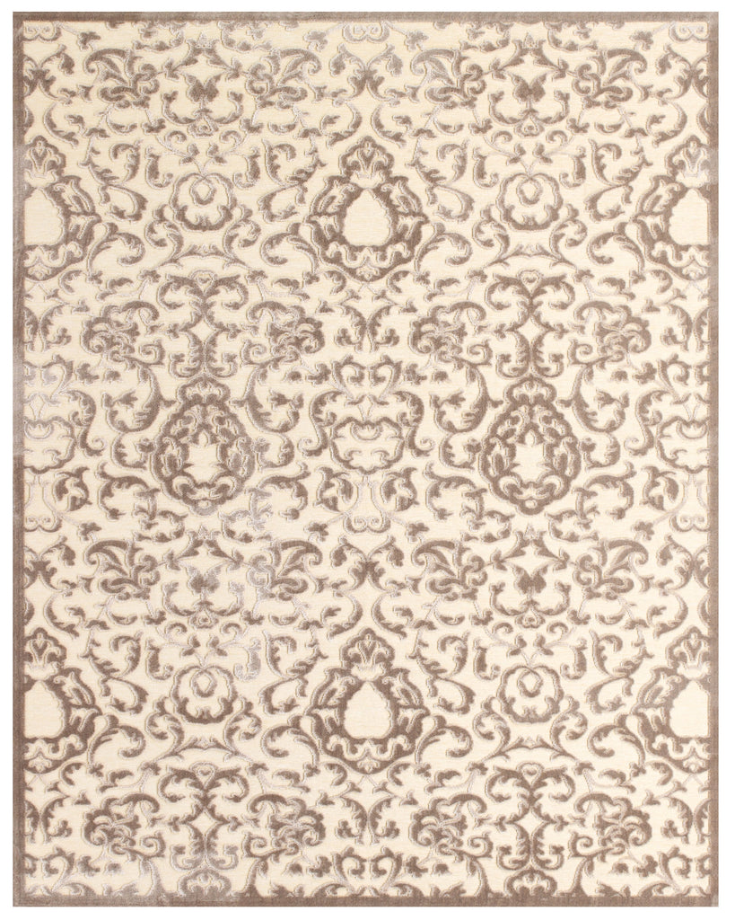 Saphir Zam Transitional Floral Botanical Tan Taupe Area Rug (5'3" x 7'6")