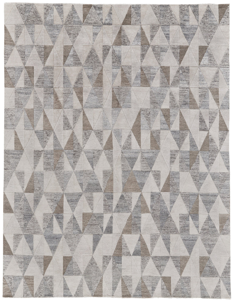 St. Cloud Modern Diamond Gray Ivory Tan Area Rug (5'6" x 8'6")