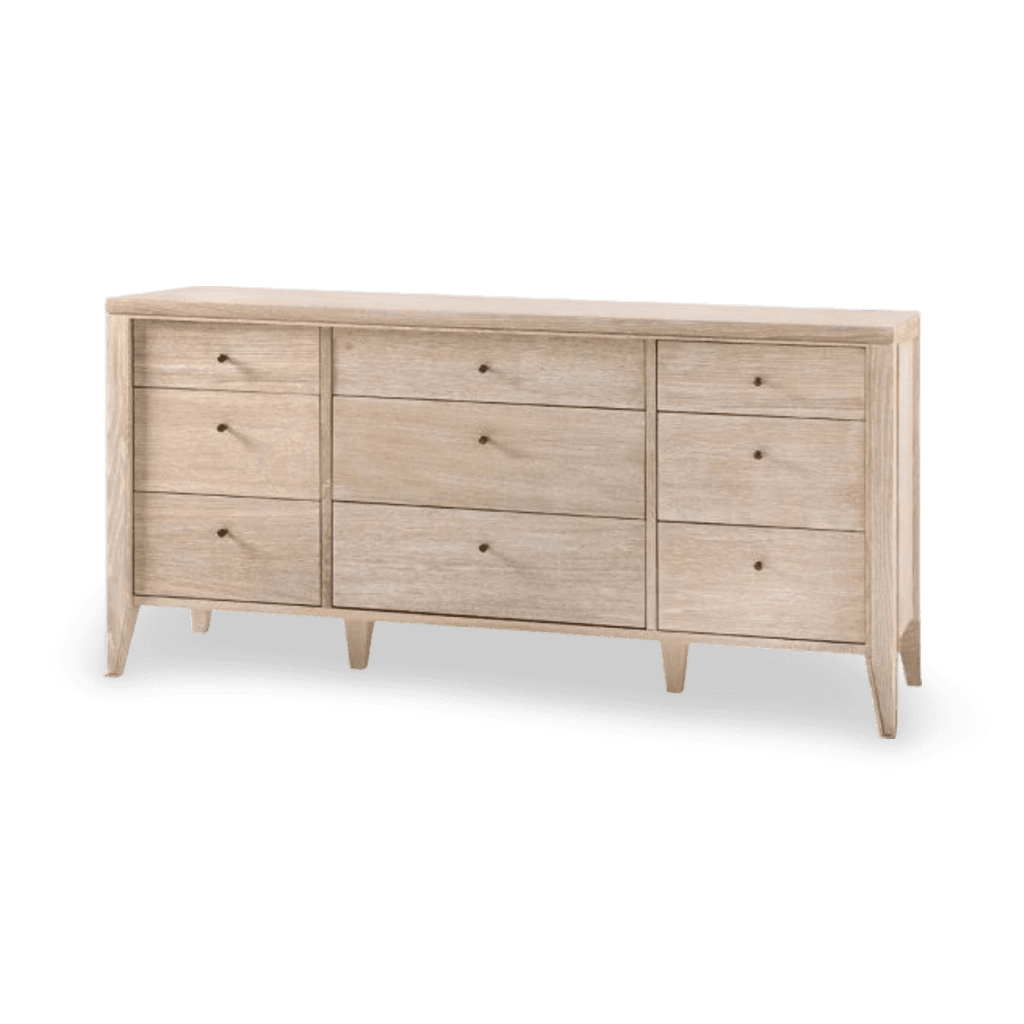 Paola Extra Large 9-Drawer, Bleached Cerused Oak