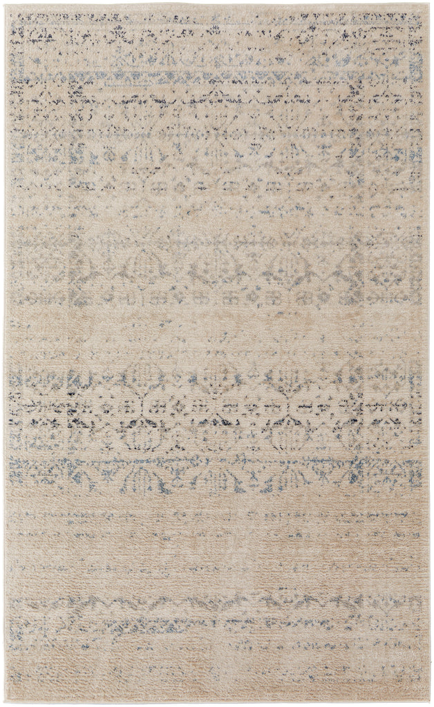 Camellia Transitional Bordered Ivory Gray Area Rug (8' x 10')