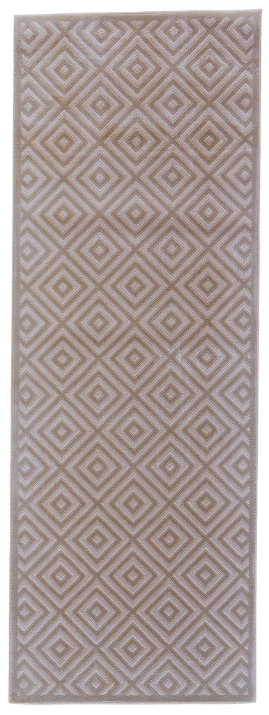 Melina Modern Geometric Gray Silver Taupe Area Rug (2'10" x 7'10")