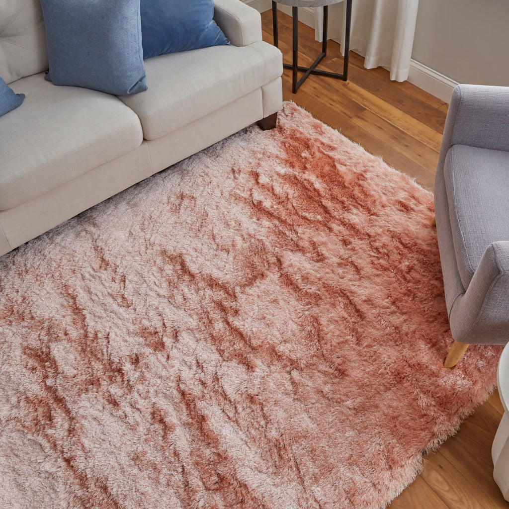 Indochine Modern Solid Pink Area Rug (2' x 3'4" / Pattern 1)