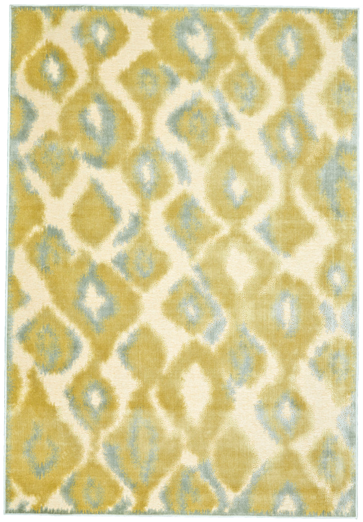 Saphir Mah Modern Abstract Gold Tan Gray Area Rug (2'2" x 4')