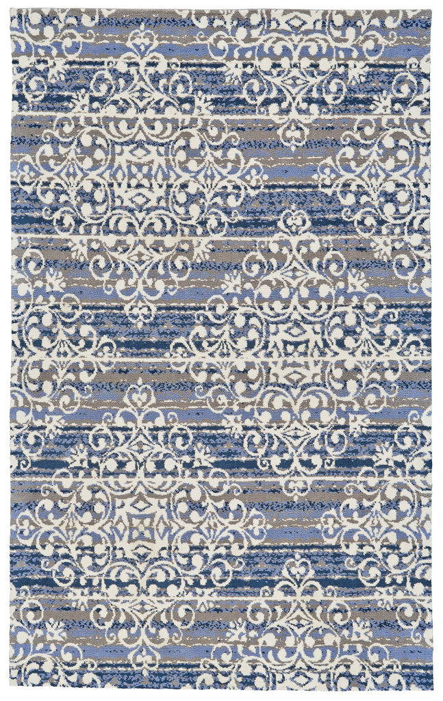 Carina Transitional Trellis Lattice Blue Gray Ivory Area Rug (8' x 11')