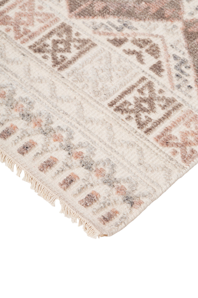 Payton Transitional Diamond Gray Ivory Pink Area Rug (3'6" x 5'6")