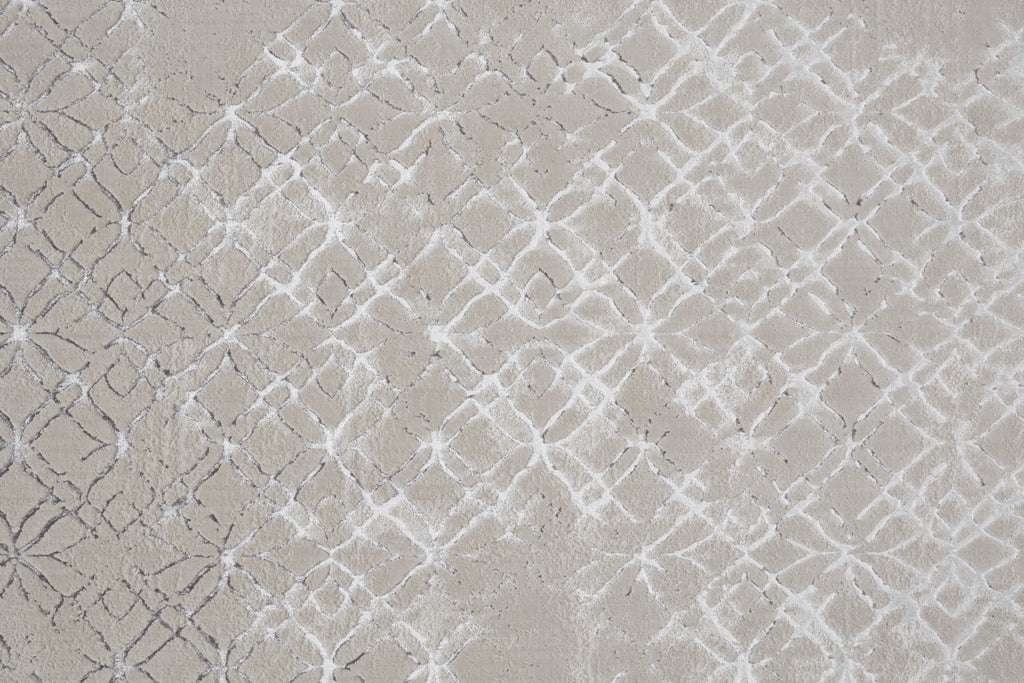 Micah Modern Distressed Silver Gray White Area Rug (8' x 10')