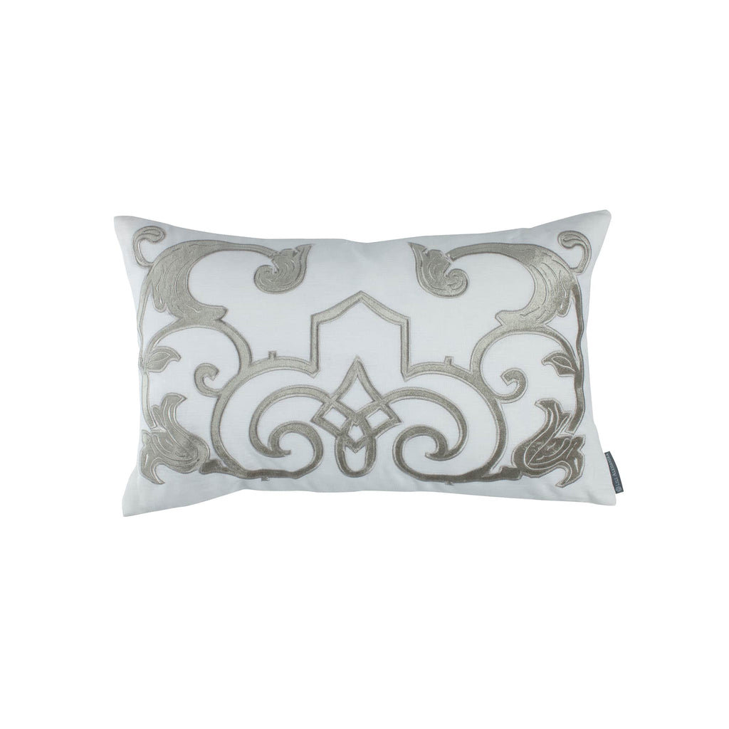 Mozart Small Rectangular Pillow White Ice Silver 14X22