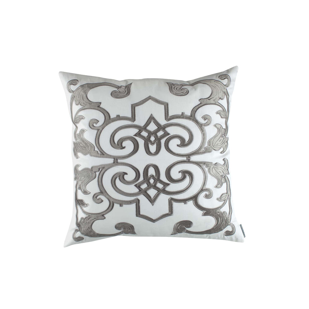 Mozart Square Pillow White Silver 24X24