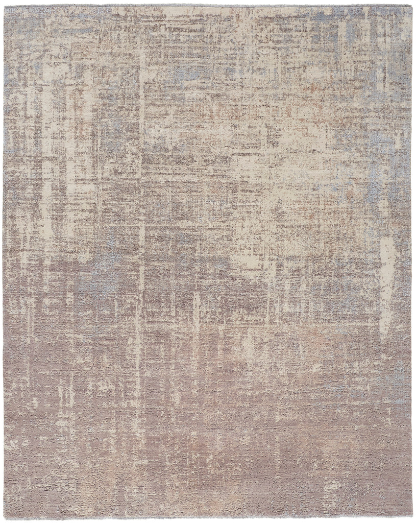 Merril Modern Abstract Taupe Brown Ivory Area Rug (8'6" x 11'6")