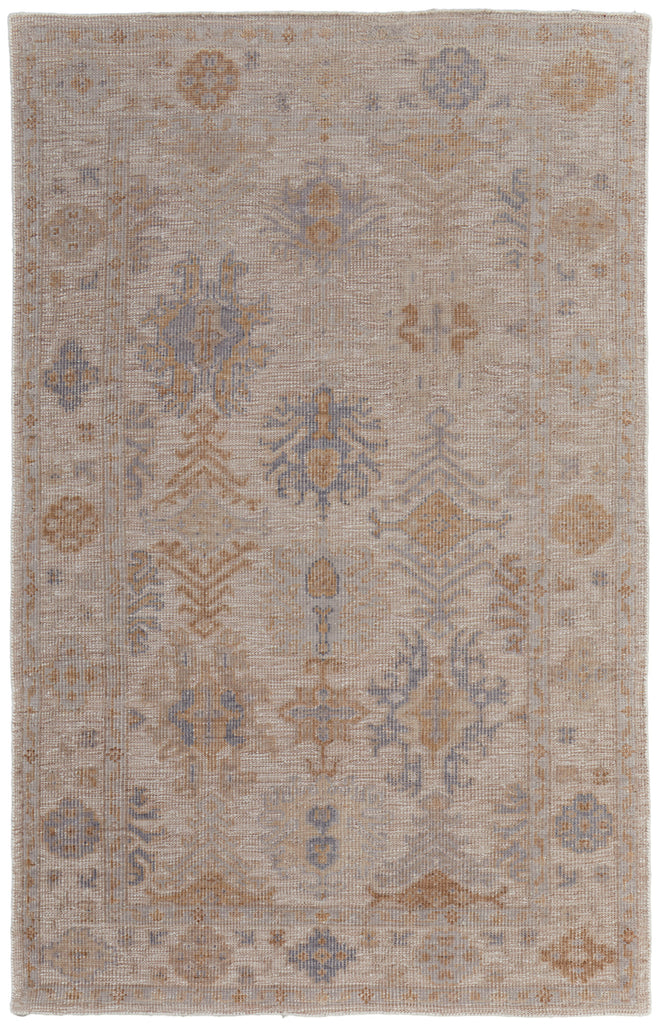 Wendover Transitional Oriental Ivory Tan Blue Area Rug (8' x 10')