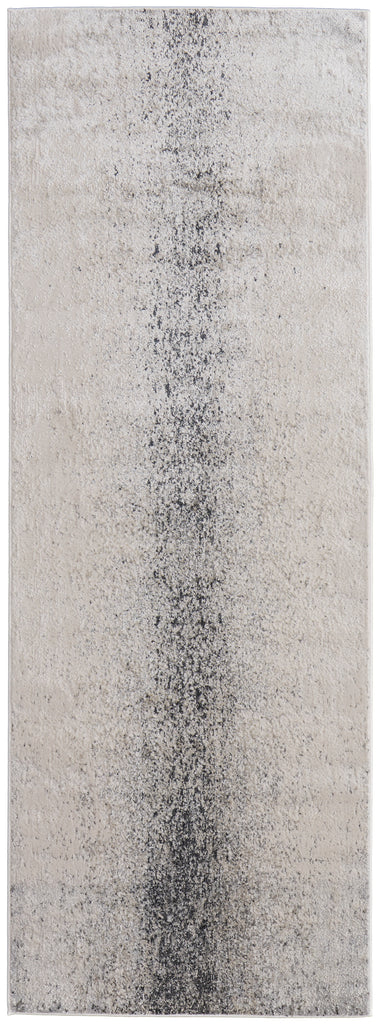 Astra Transitional Abstract Ivory Gray Black Area Rug (2'10" x 7'10")