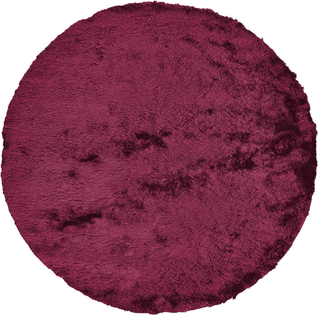 Indochine Modern Solid Red Purple Area Rug (8' x 8')