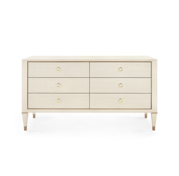 Morris Extra Large 6-Drawer - Blanched Oak and Champagne