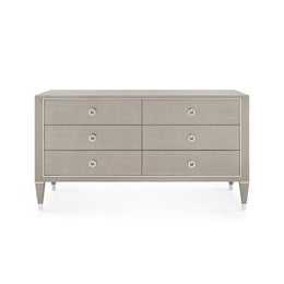 Morris Extra Large 6-Drawer - Taupe Gray and Nickel