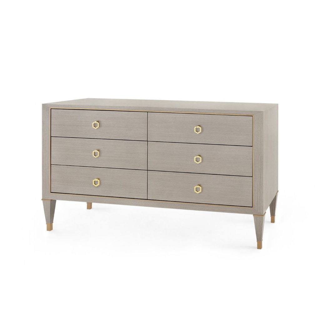 Morris Extra Large 6-Drawer - Taupe Gray and Champagne