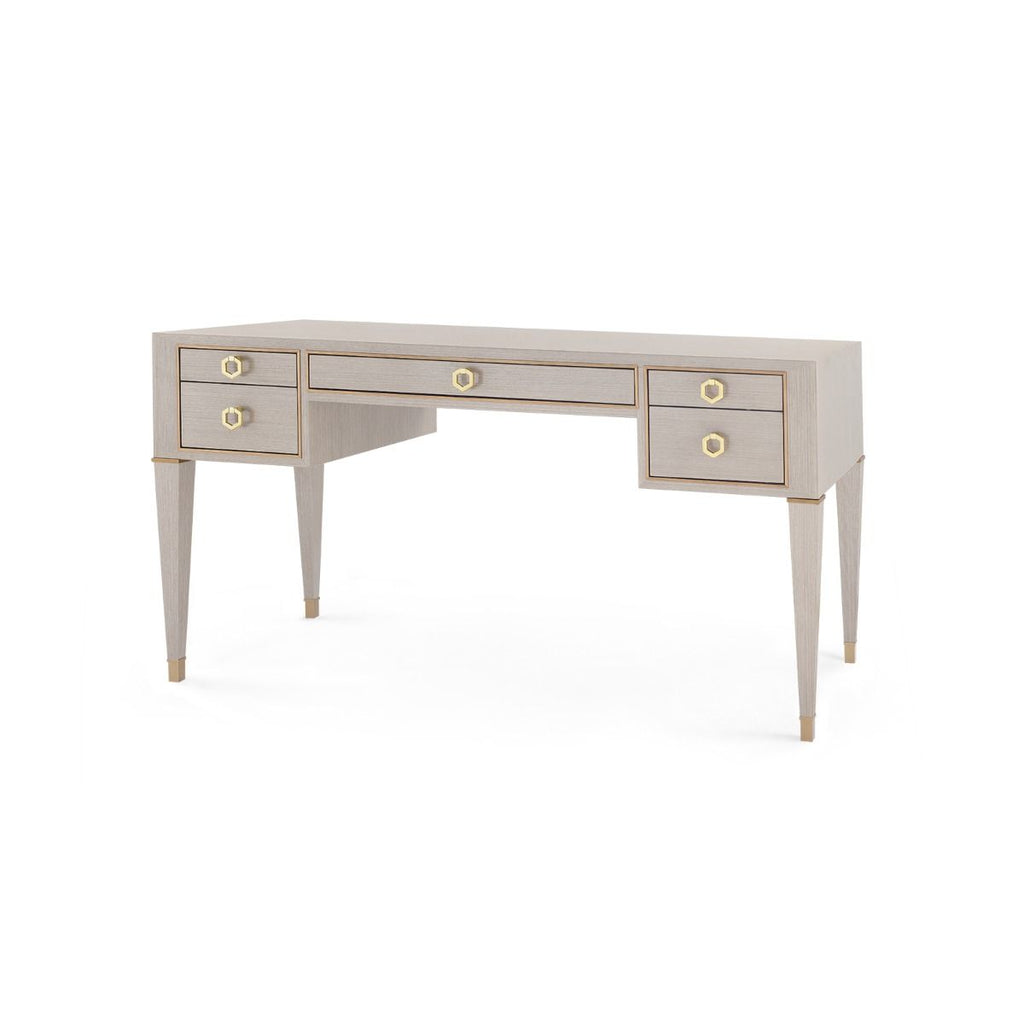 Morris Desk - Taupe Gray and Champagne