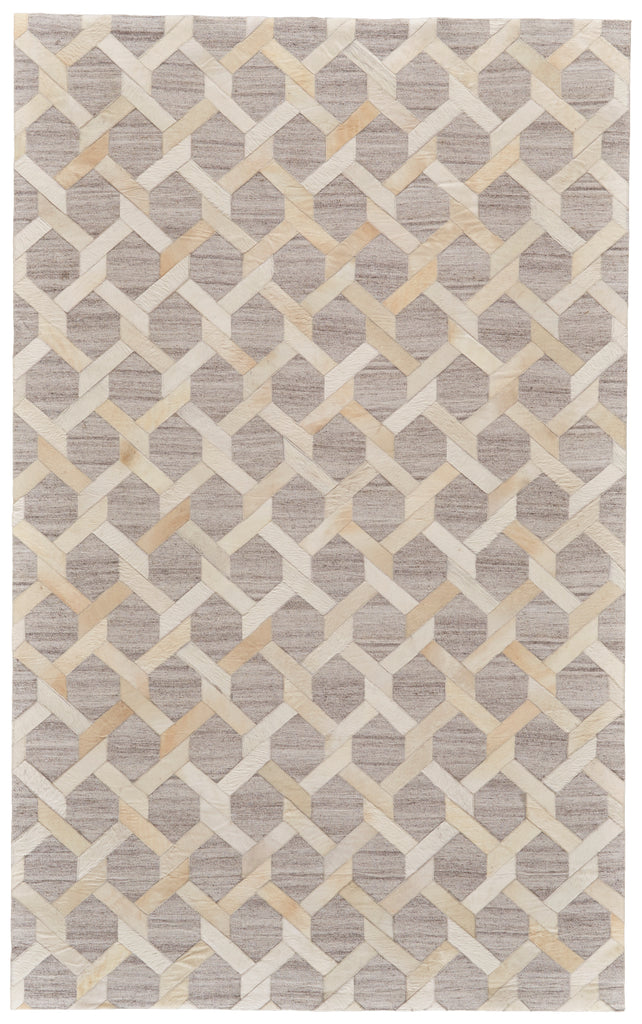 Fannin Transitional Geometric Taupe Tan Ivory Area Rug (5' x 8' / Pattern 2)