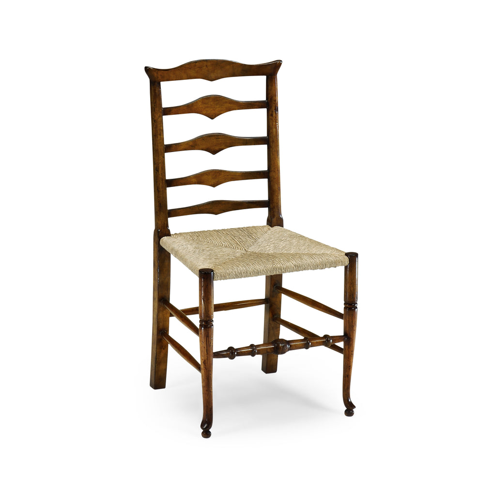 Casual Accents Walnut Triangular Ladderback Side Chair