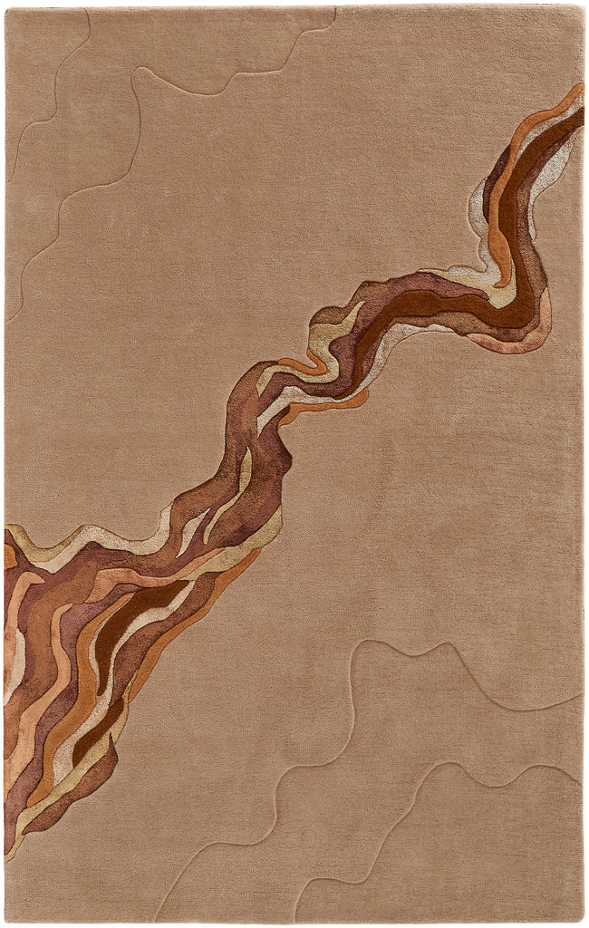 Serrano Transitional Abstract Tan Orange Area Rug (12' x 15')