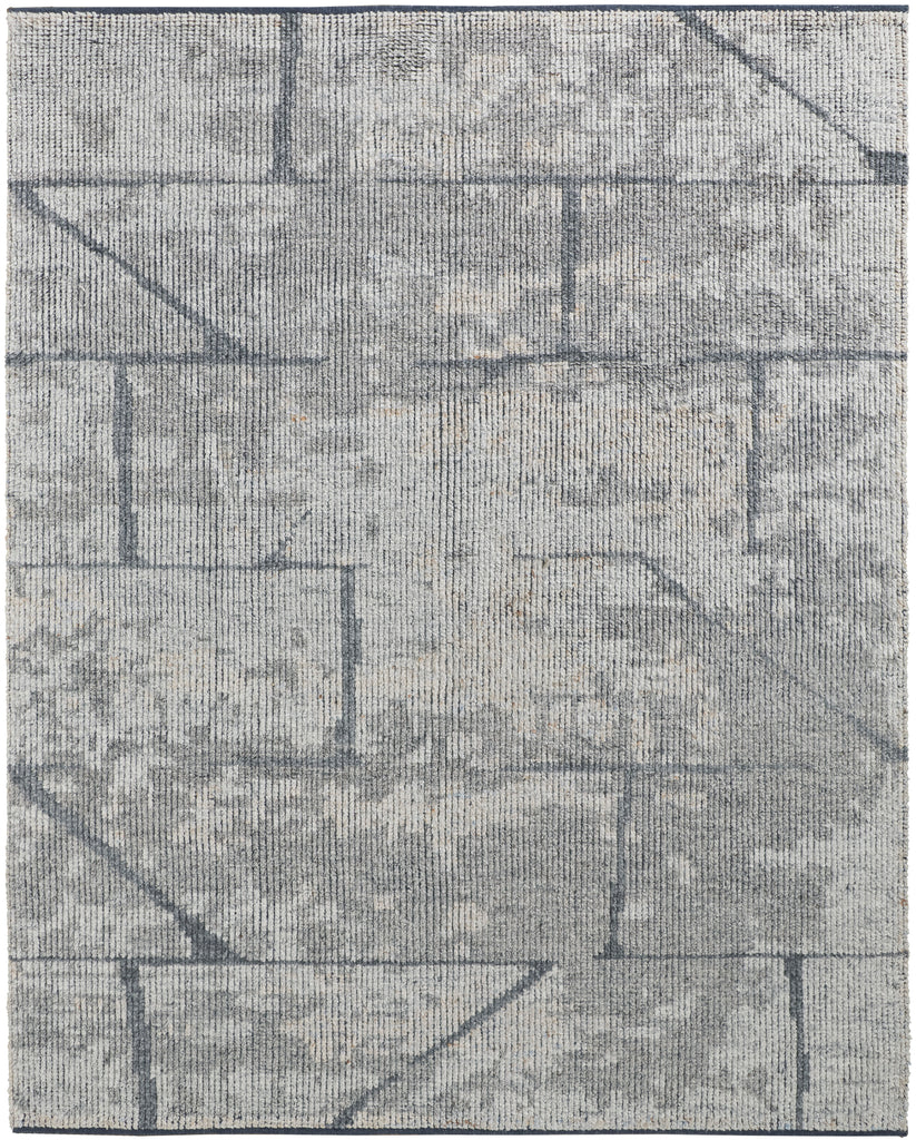 Alford Modern Abstract Gray Silver Area Rug (7'9" x 9'9")