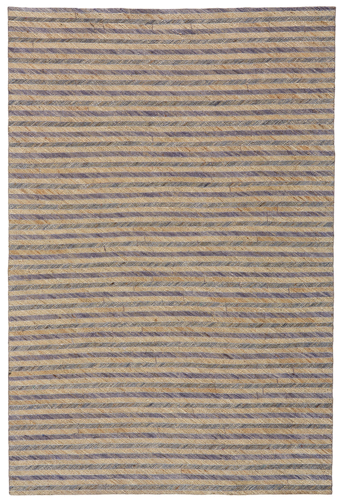 Bermuda Transitional Stripes Tan Blue Taupe Area Rug (2' x 3')