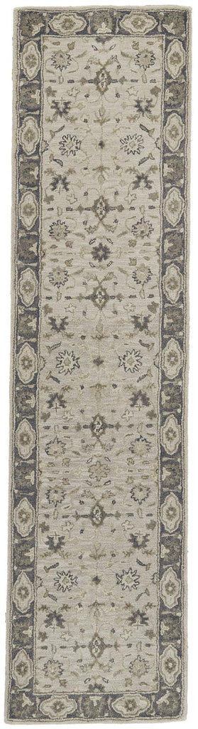 Eaton Traditional Oriental Gray Ivory Taupe Area Rug (2'6" x 10')