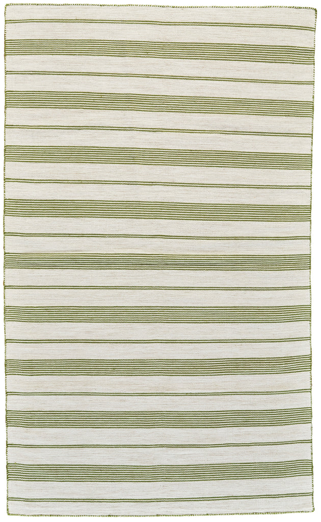 Duprine Transitional Stripes Green Ivory Area Rug (2' x 3')