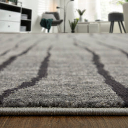 Kano Transitional Abstract Gray Black Taupe Area Rug (10'2" x 13'9")