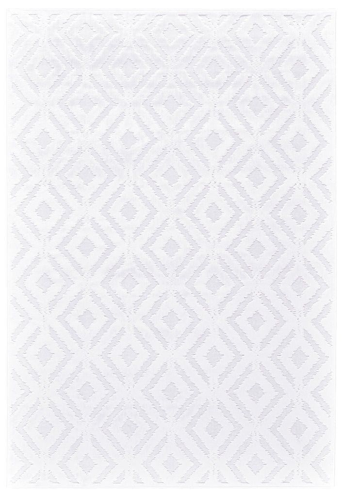 Saphir Mira Modern Solid White Area Rug (5'3" x 7'6")