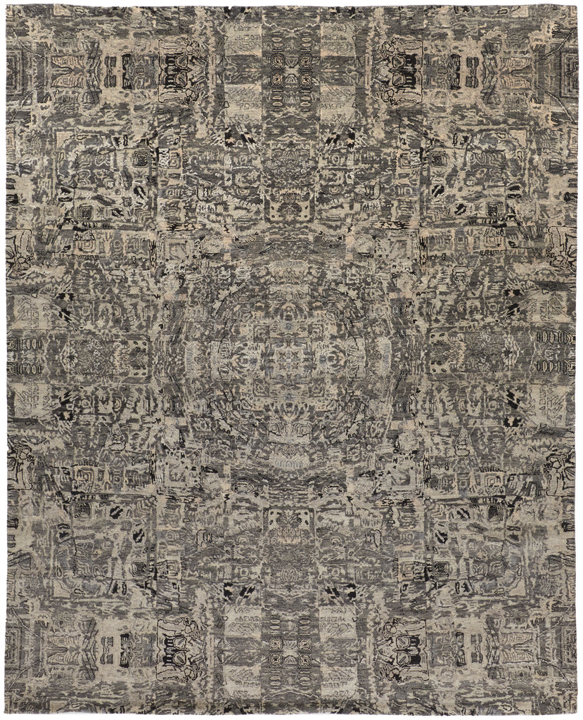 Adira Modern Abstract Gray Silver Taupe Area Rug (7'9" x 9'9")