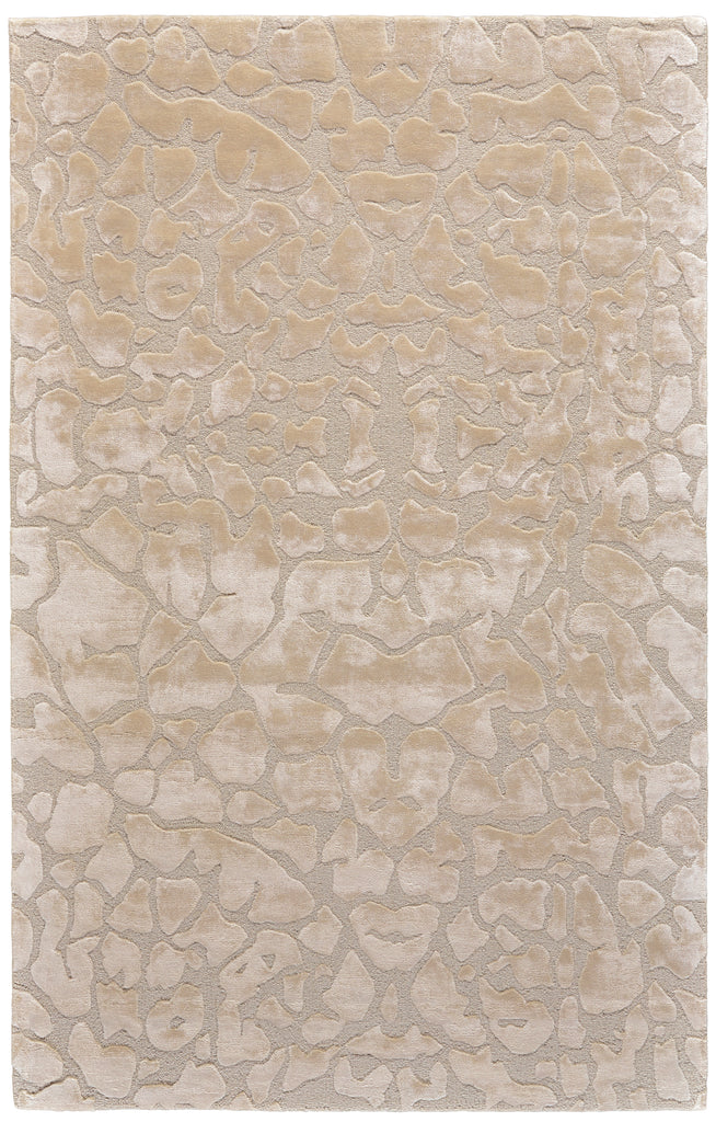 Mali Modern Abstract Ivory Taupe Tan Area Rug (3'6" x 5'6")