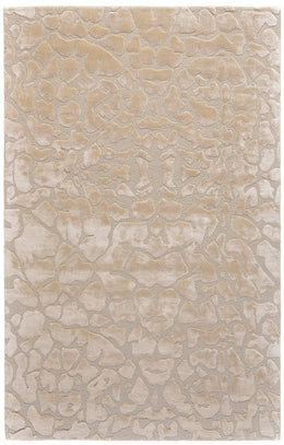 Mali Modern Abstract Ivory Taupe Tan Area Rug (5' x 8')