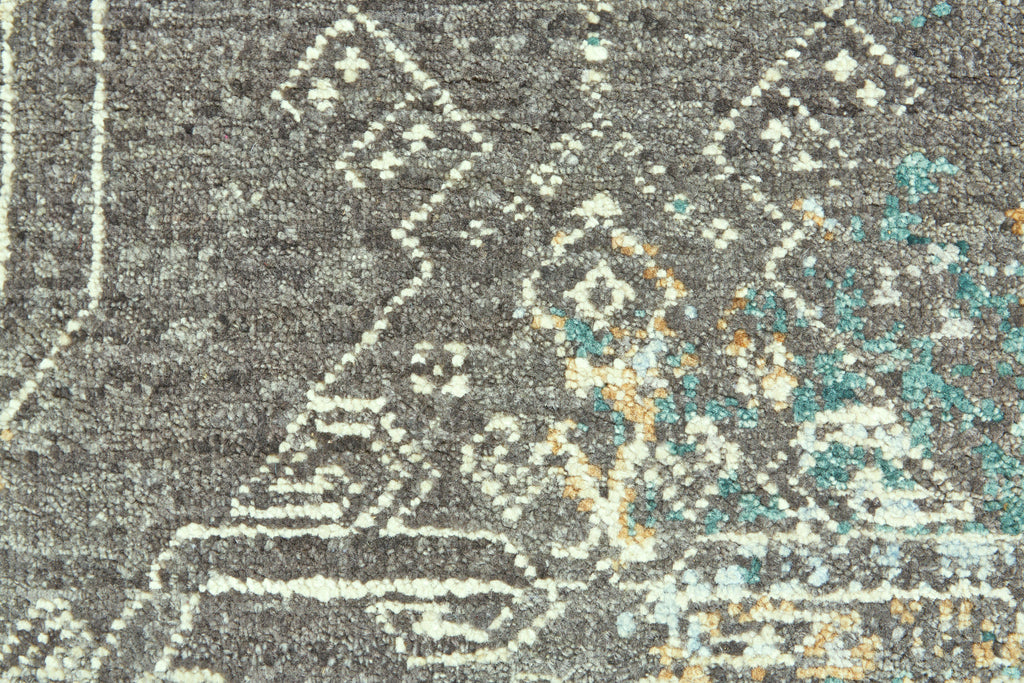 Dalia Modern Geometric Gray Green Ivory Area Rug (2' x 3')