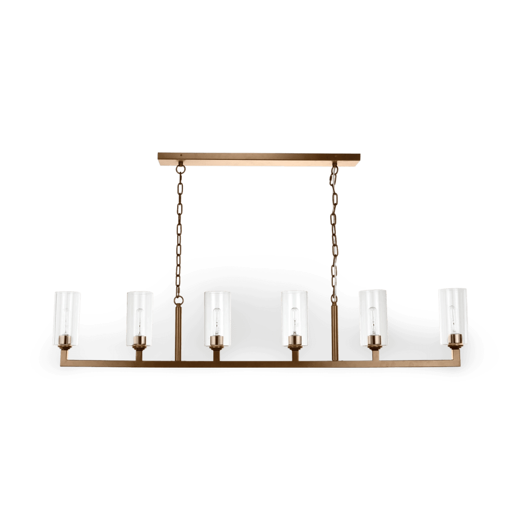 Linear 6 Light Chandelier-Brass-5LINE6-ABC