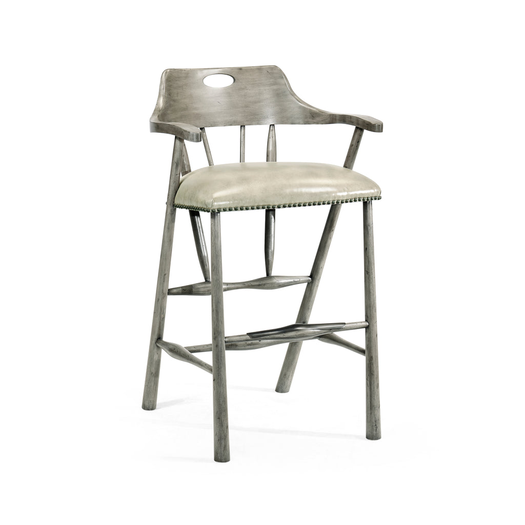 Casual Accents Antique Dark Grey Smokers Barstool