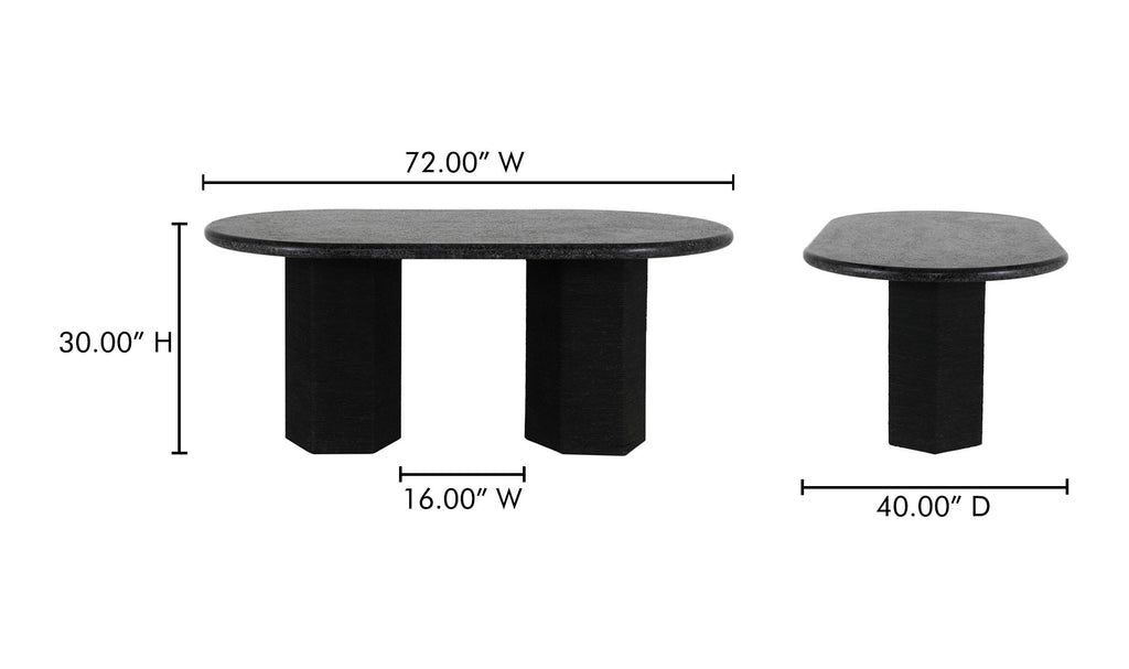 Sartoria Dining Table Black Granite