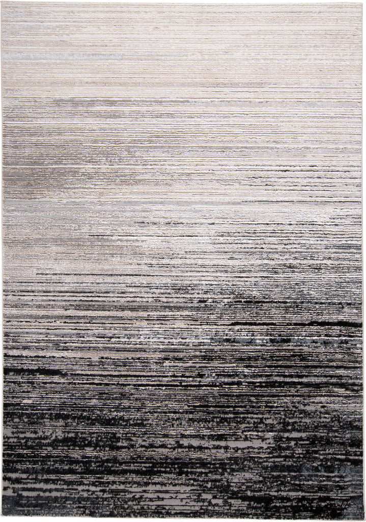 Micah Modern Abstract Black Gray Area Rug (1'8" x 2'10")